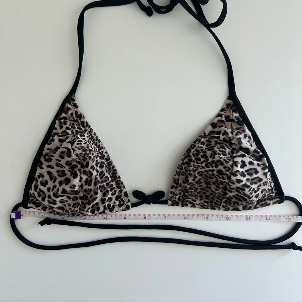 Women’s Leopard Print Black/Beige/Cream Bikini XS very good condition